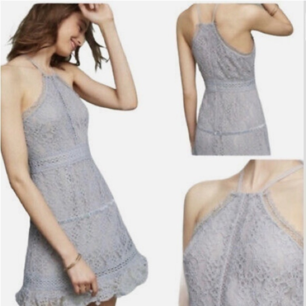 Foxiedox blue lace dress xs nwt new
